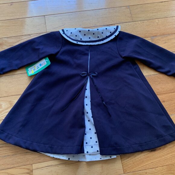 Jodee Fashions Navy Blue & Polka Dot Dress – Size 24 Months (New with Tags) - Picture 10 of 12
